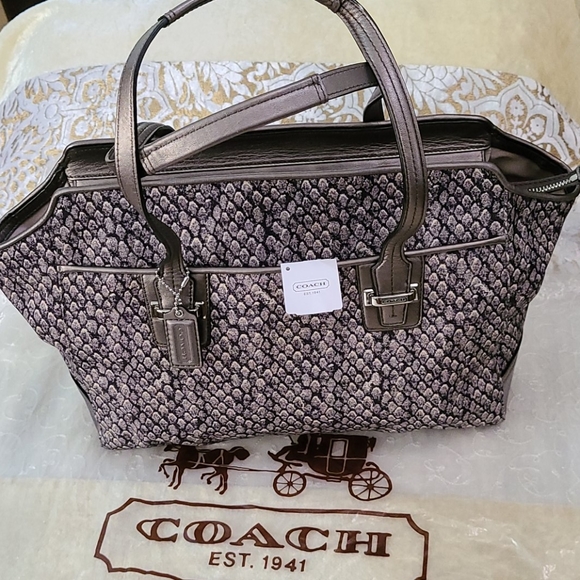 Coach Carryall Satchel Handbag Gunmetal - Picture 1 of 8